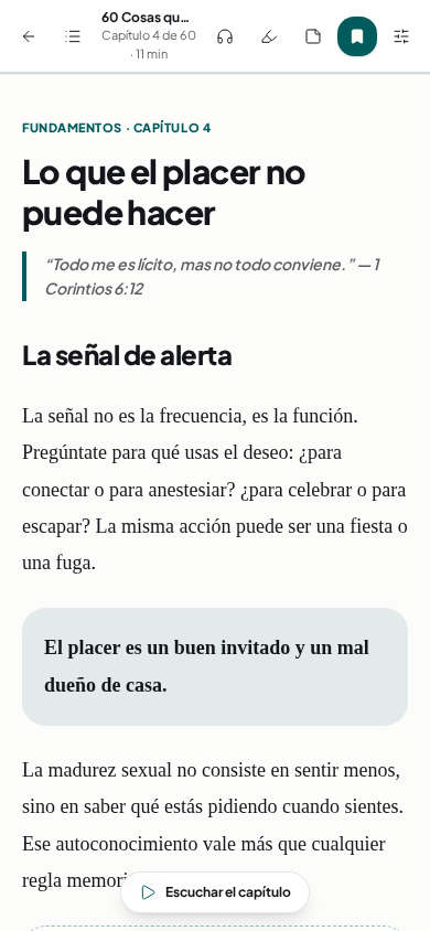 Lector digital abierto en un celular